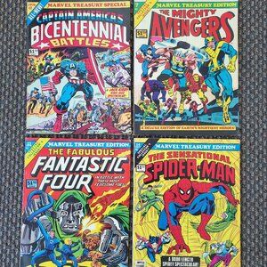 Marvel Comics Treasury Edition Oversize Comic Lot Spider-Man Avengers Doom 70s